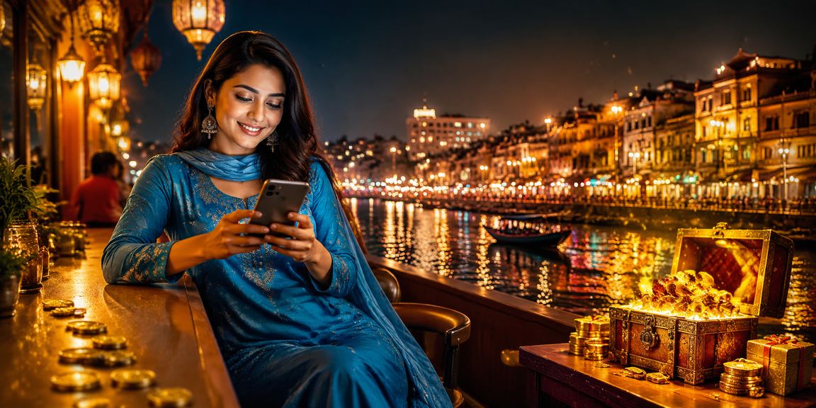 নারায়ণগঞ্জে সালোয়ার কামিজ পরা একজন নারী মোবাইলে pkpk88 পেমেন্ট করছেন